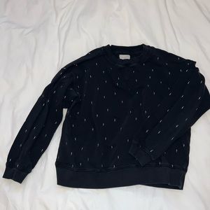 Lou & Grey Embroidered Lightening Bolt Sweatshirt